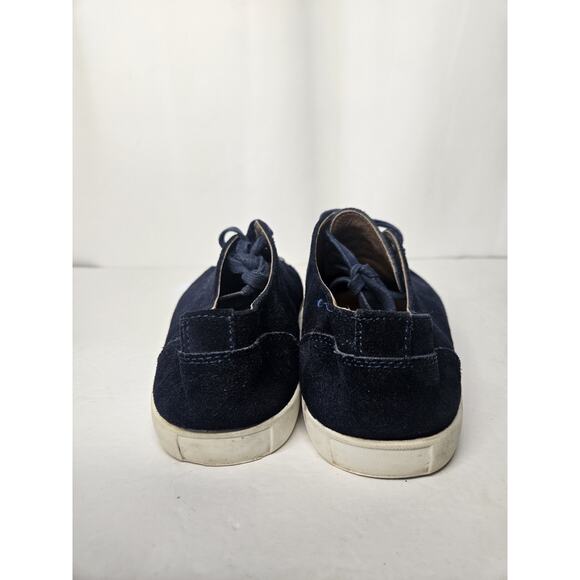 Women's Size 9 Navy Blue Suede Sneakers Lace Up Low Top Soft Comfort - Picture 5 of 8